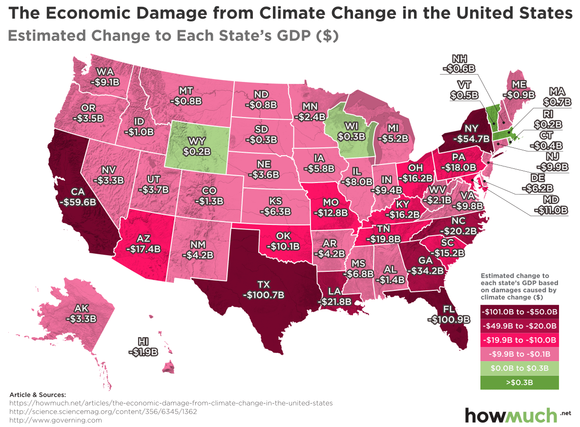 The Impact Of Climate Change By State: FL Beats Out Both TX And CA